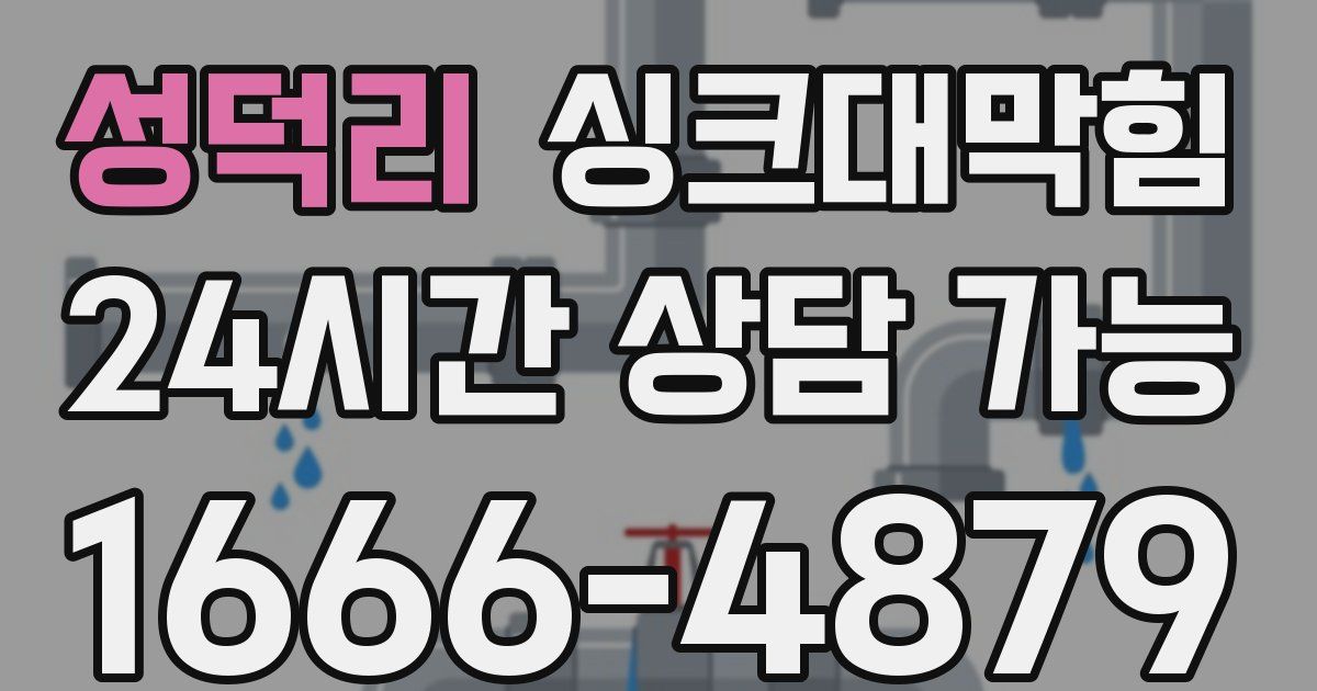 성덕리 싱크대 뚫기