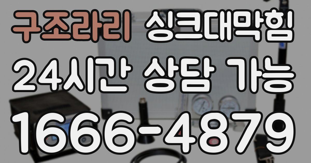 구조라리 싱크대 뚫기