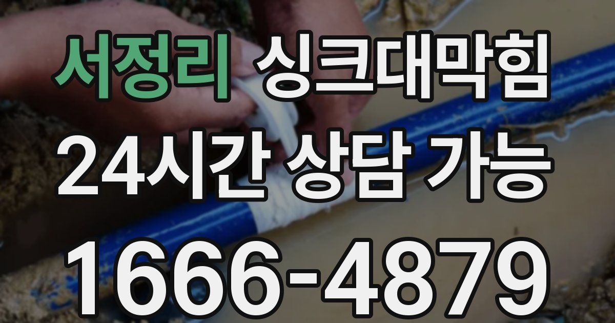 서정리 싱크대 뚫기