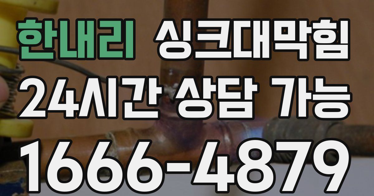 한내리 싱크대 뚫기