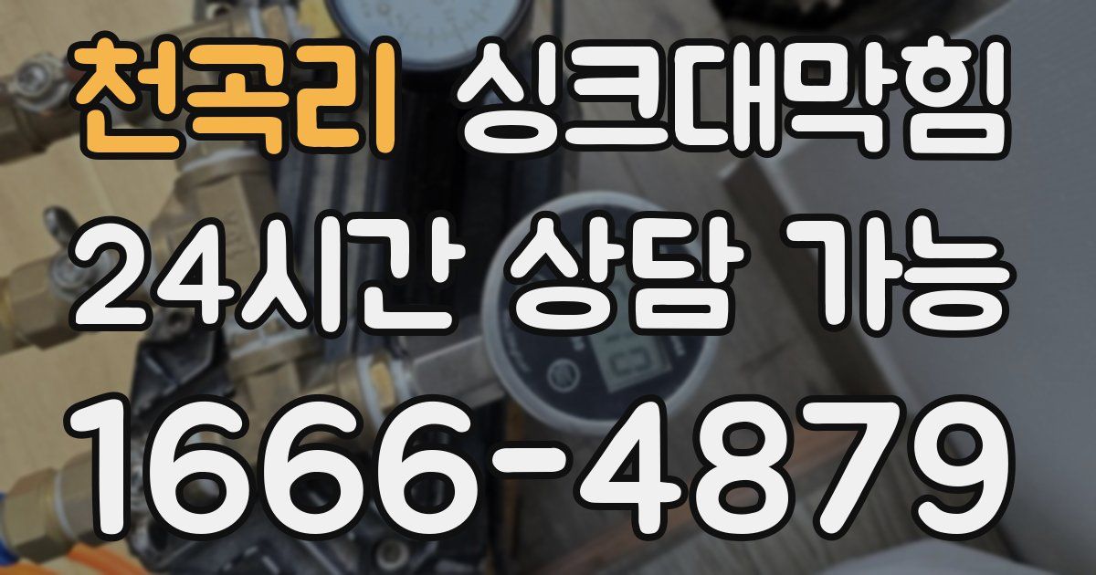 천곡리 싱크대 뚫기