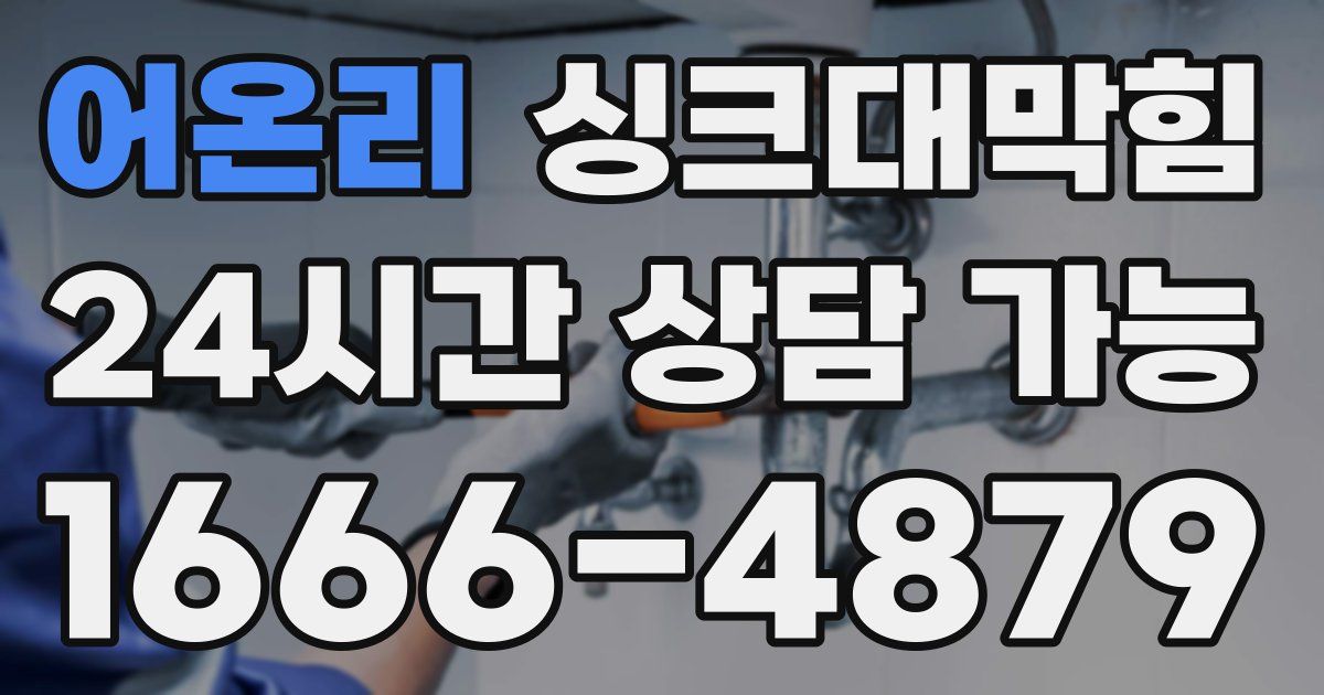 어온리 싱크대 뚫기