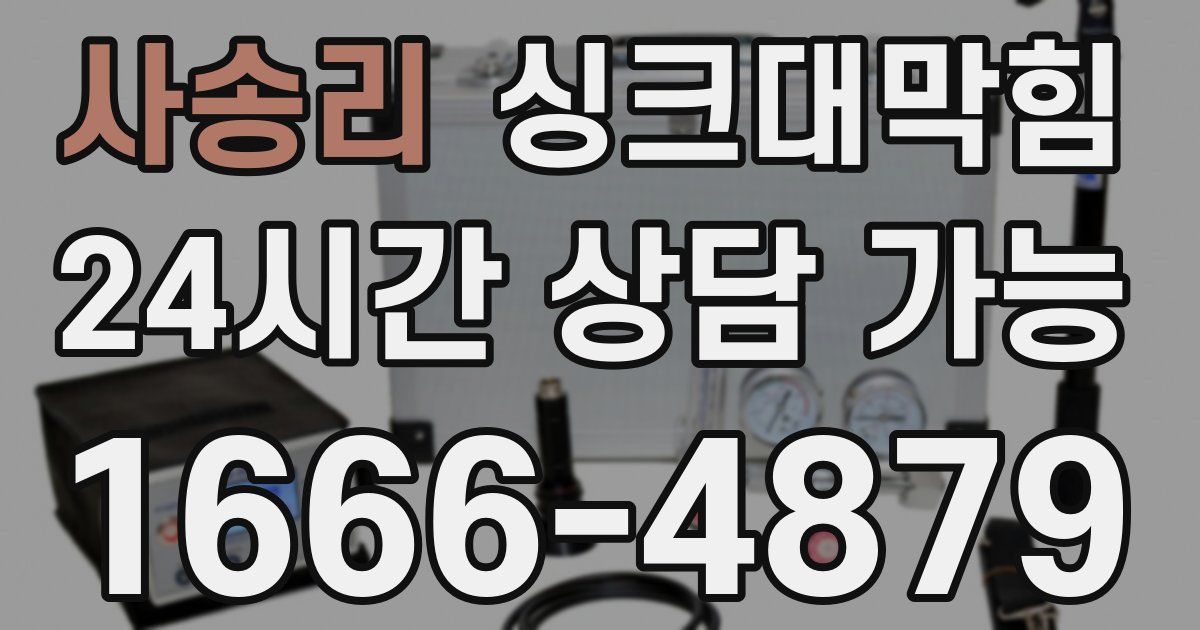 사송리 싱크대 뚫기