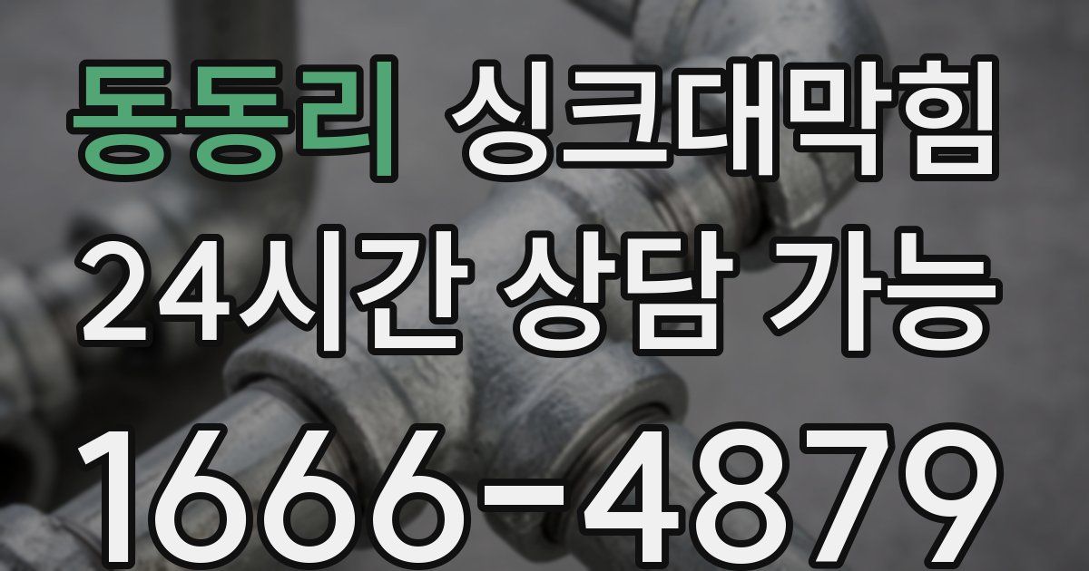 동동리 싱크대 뚫기