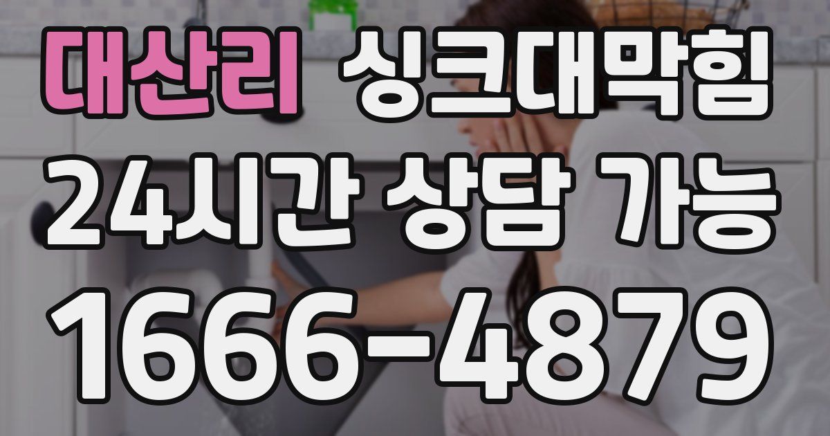 대산리 싱크대 뚫기