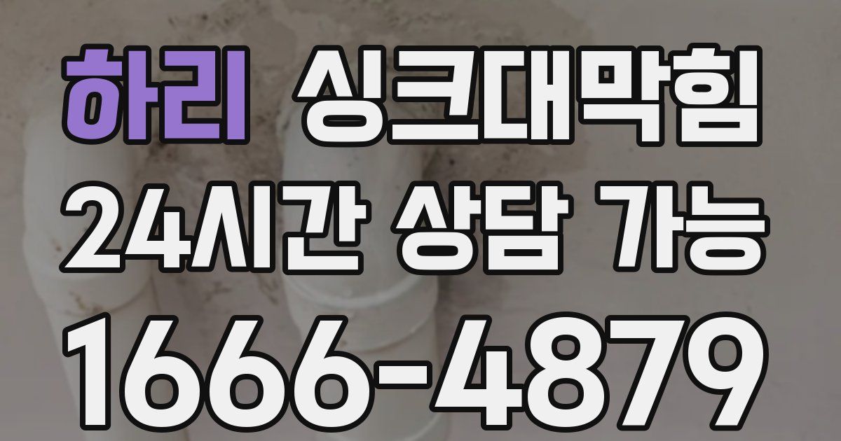 하리 싱크대 뚫기