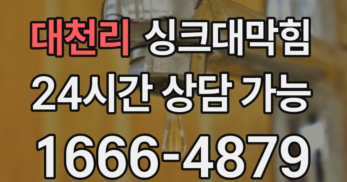 대천리 싱크대 뚫기