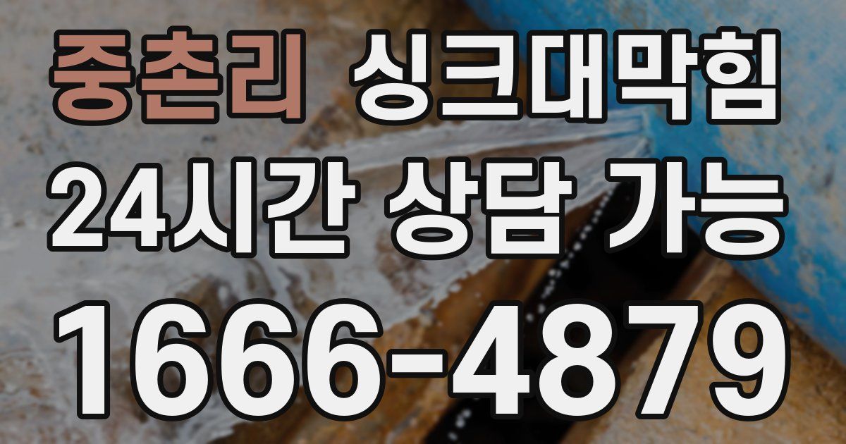 중촌리 싱크대 뚫기