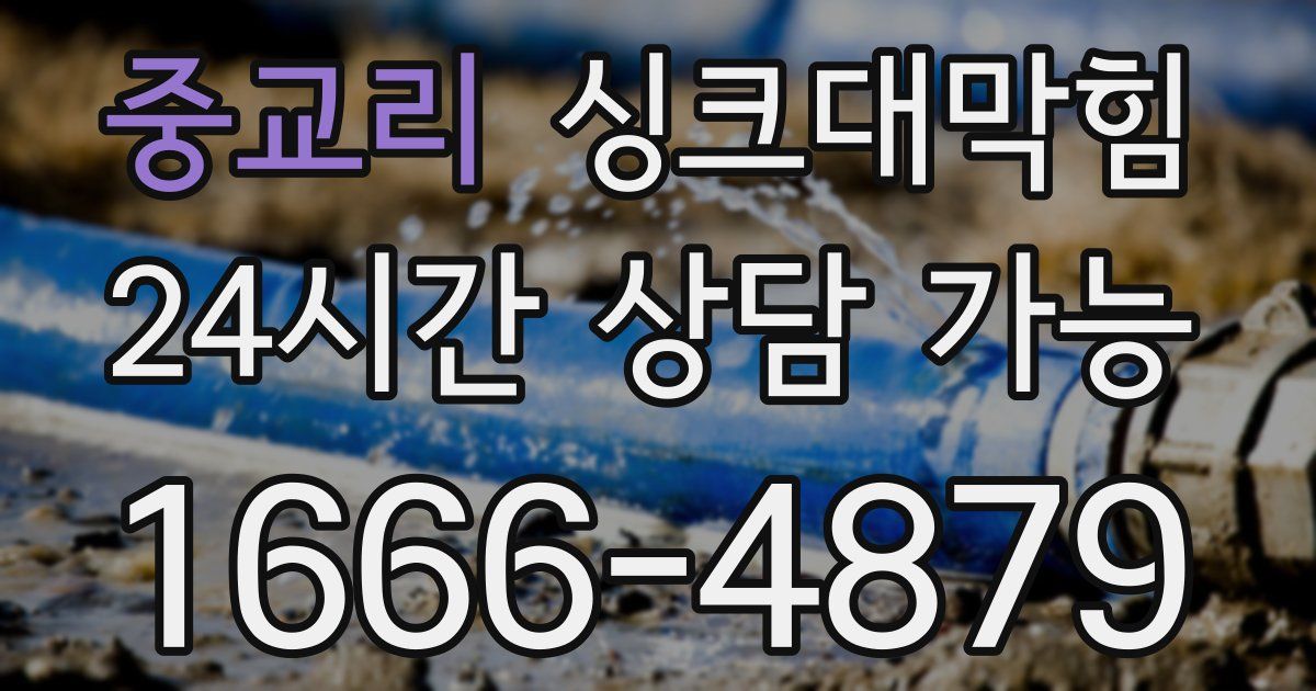 중교리 싱크대 뚫기