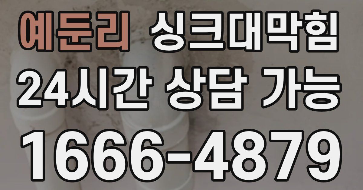 예둔리 싱크대 뚫기