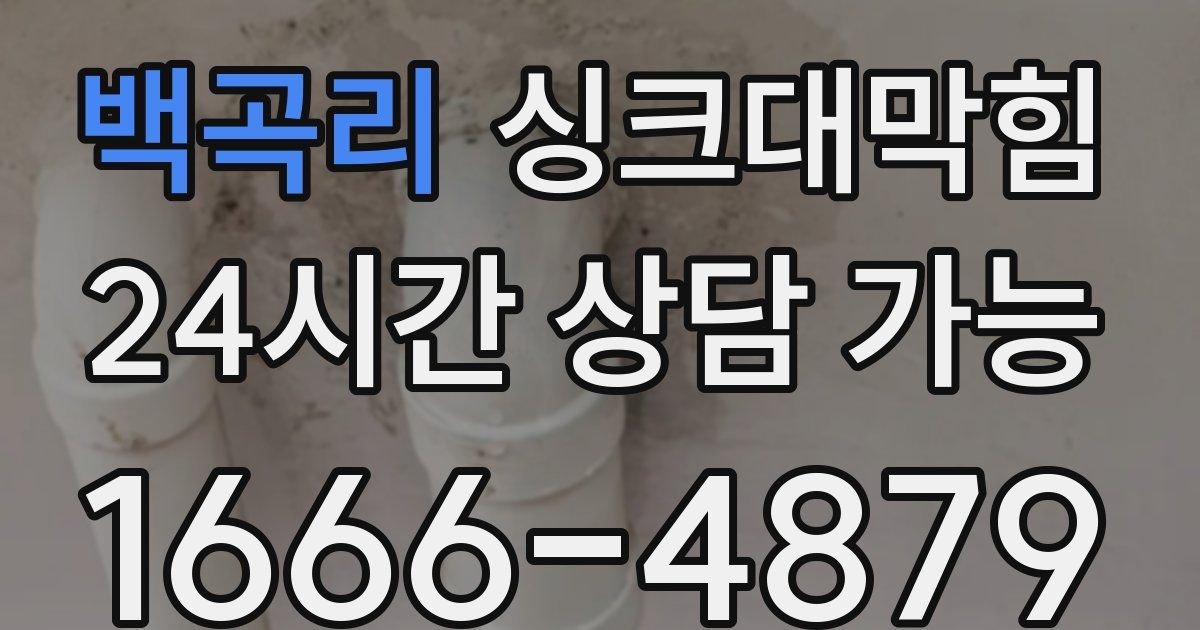 백곡리 싱크대 뚫기