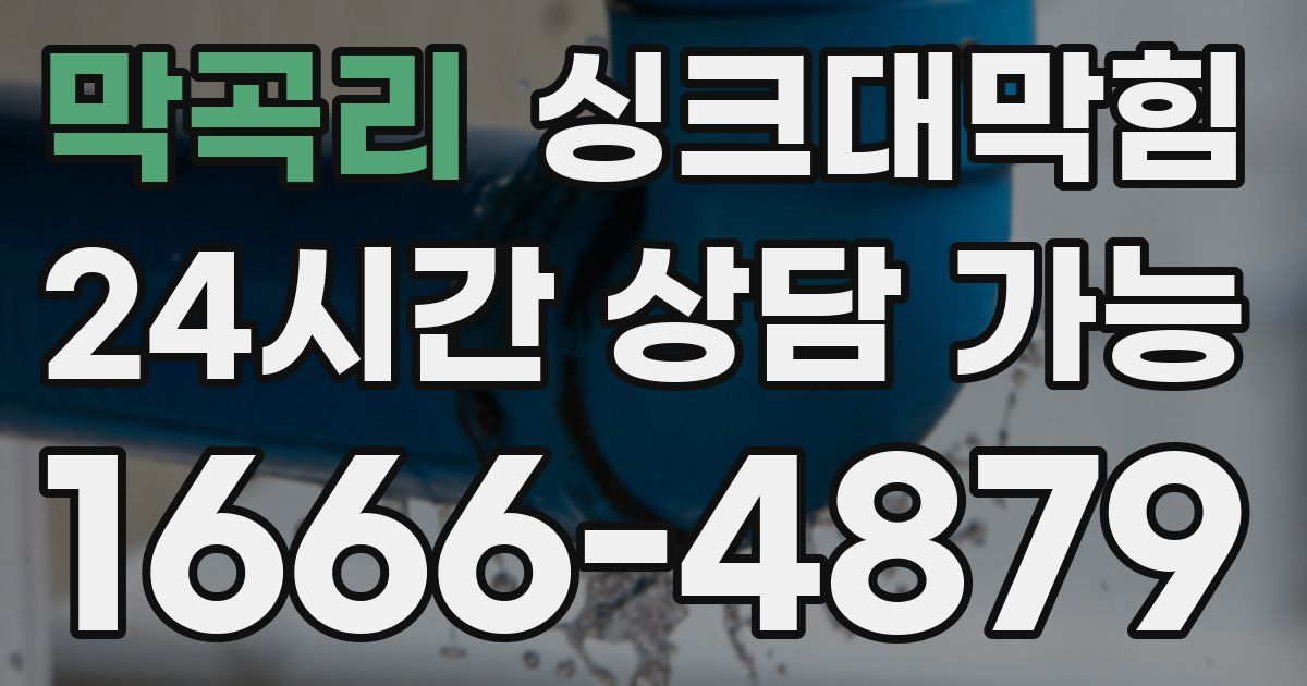 막곡리 싱크대 뚫기