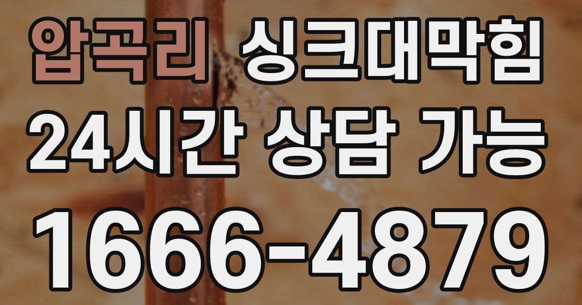 압곡리 싱크대 뚫기