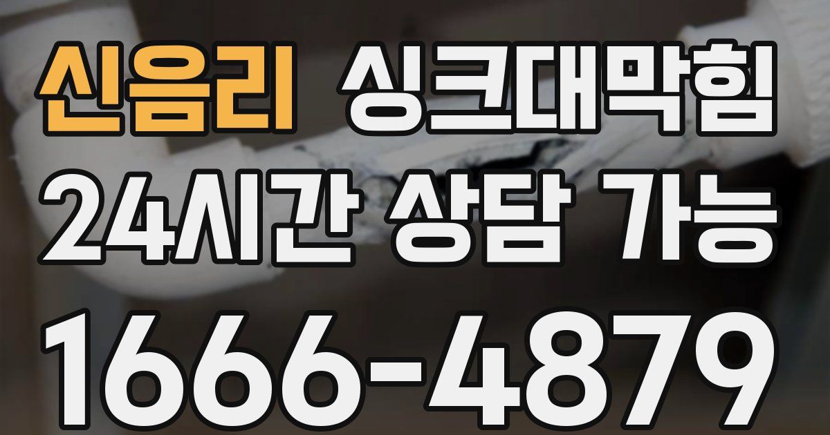 신음리 싱크대 뚫기