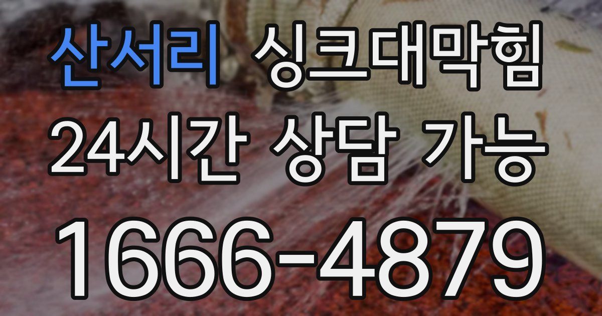 산서리 싱크대 뚫기