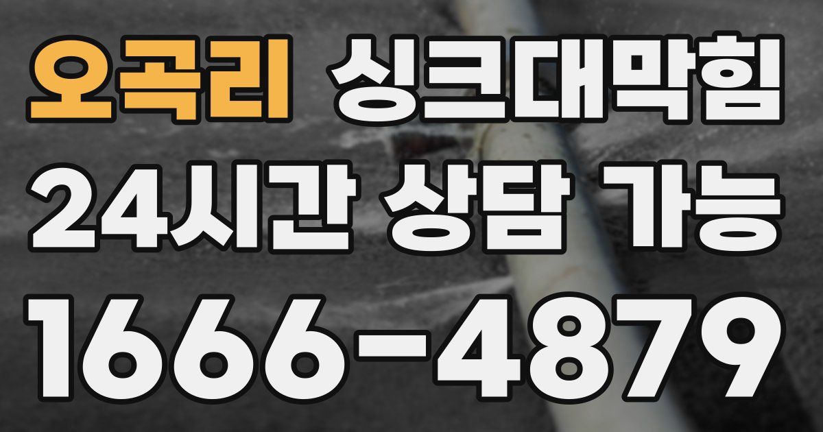오곡리 싱크대 뚫기
