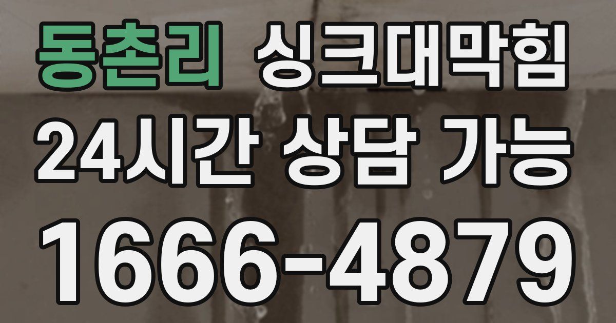동촌리 싱크대 뚫기