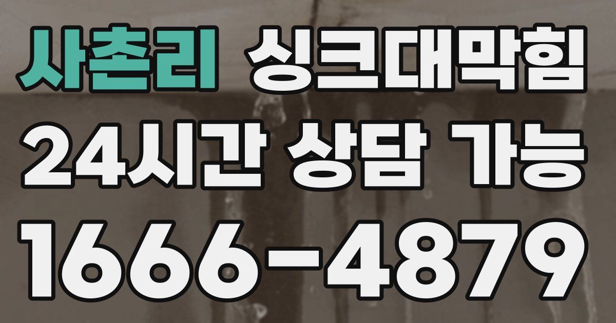 사촌리 싱크대 뚫기