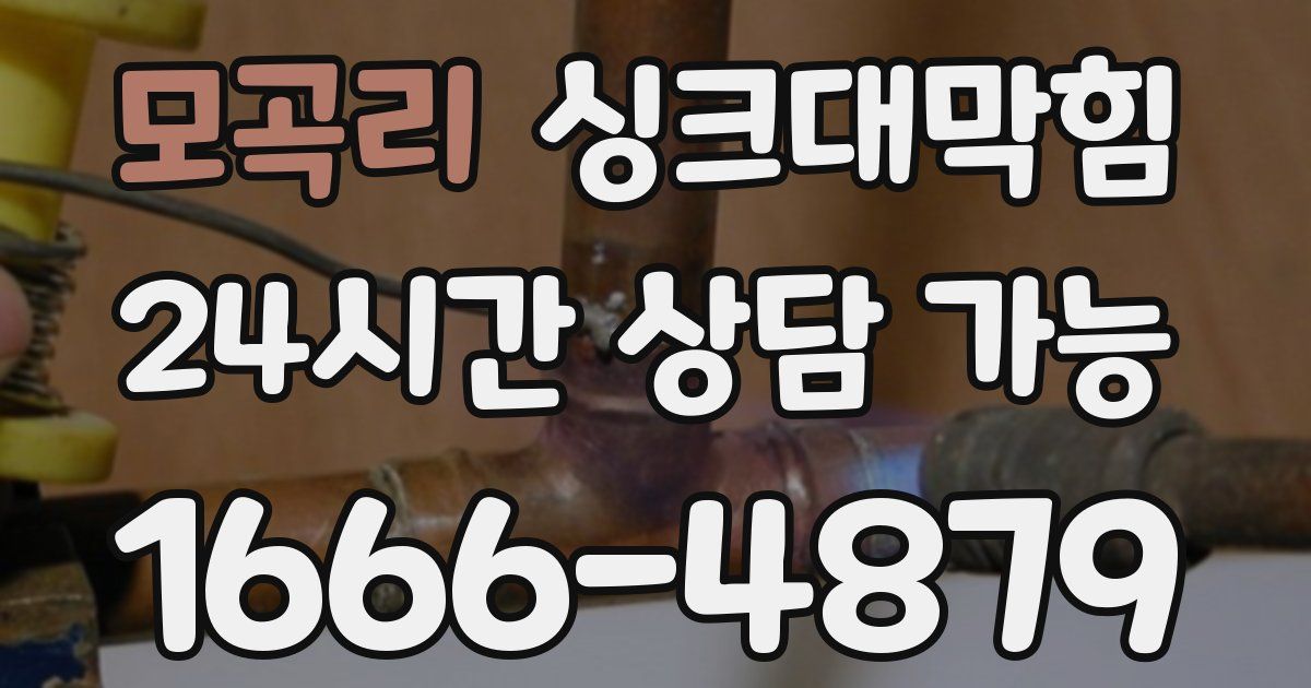 모곡리 싱크대 뚫기