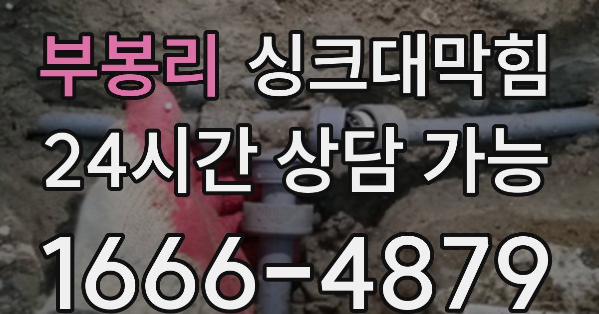 부봉리 싱크대 뚫기