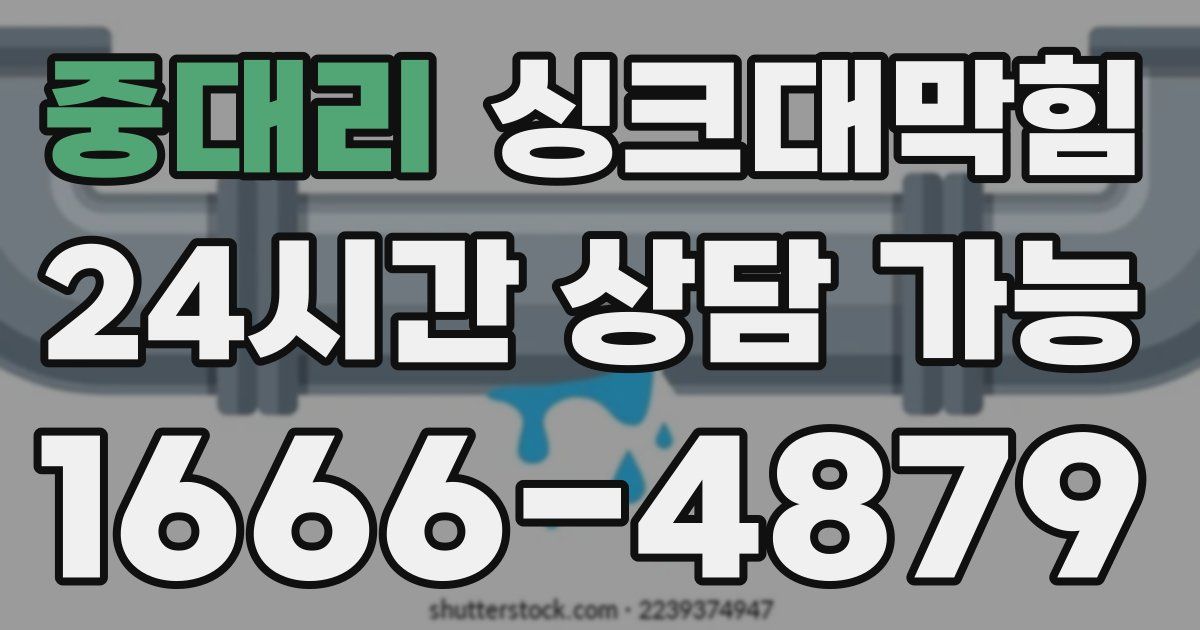 중대리 싱크대 뚫기