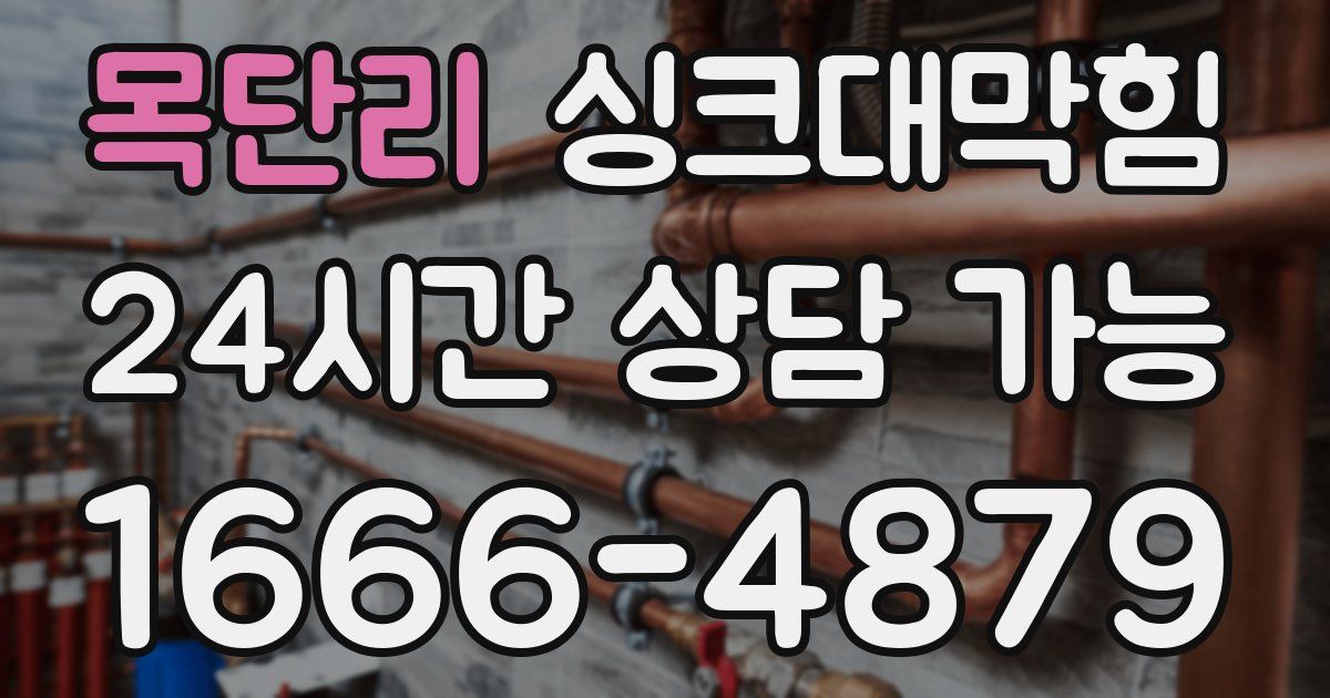 목단리 싱크대 뚫기