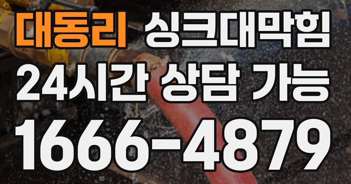 대동리 싱크대 뚫기