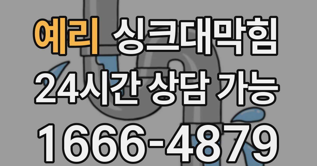 예리 싱크대 뚫기