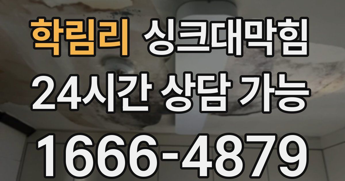 학림리 싱크대 뚫기