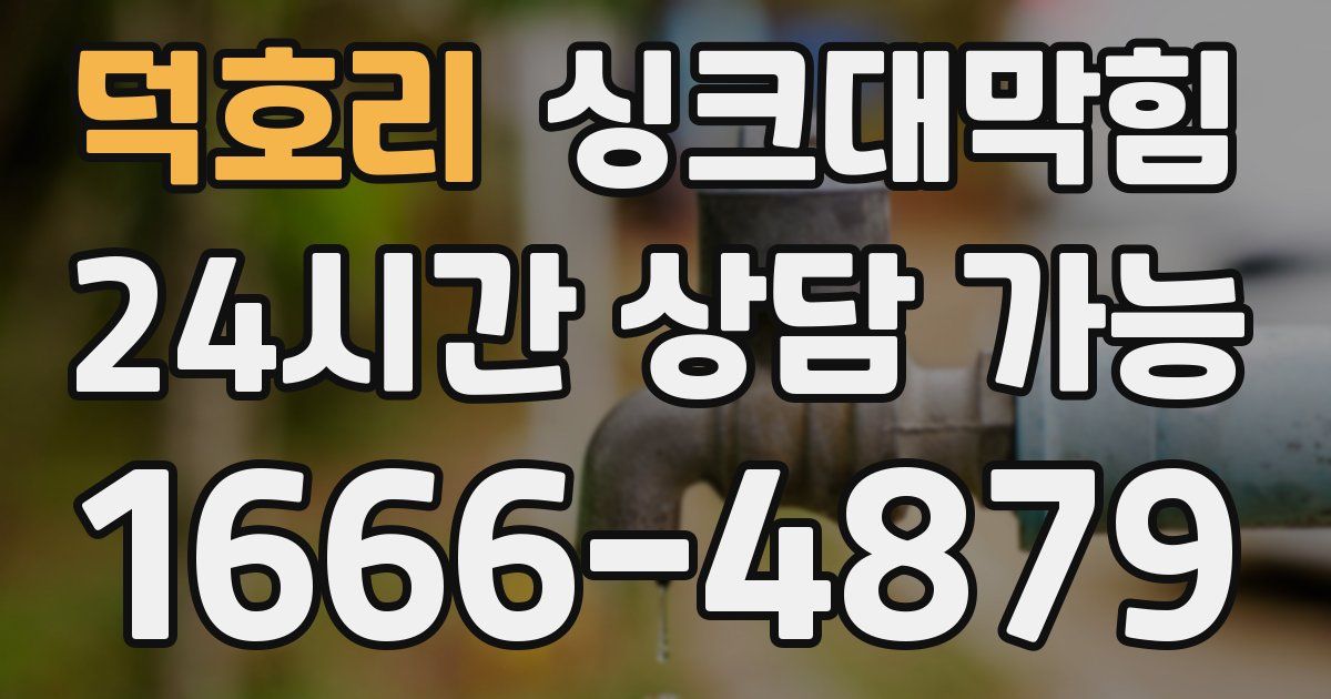 덕호리 싱크대 뚫기