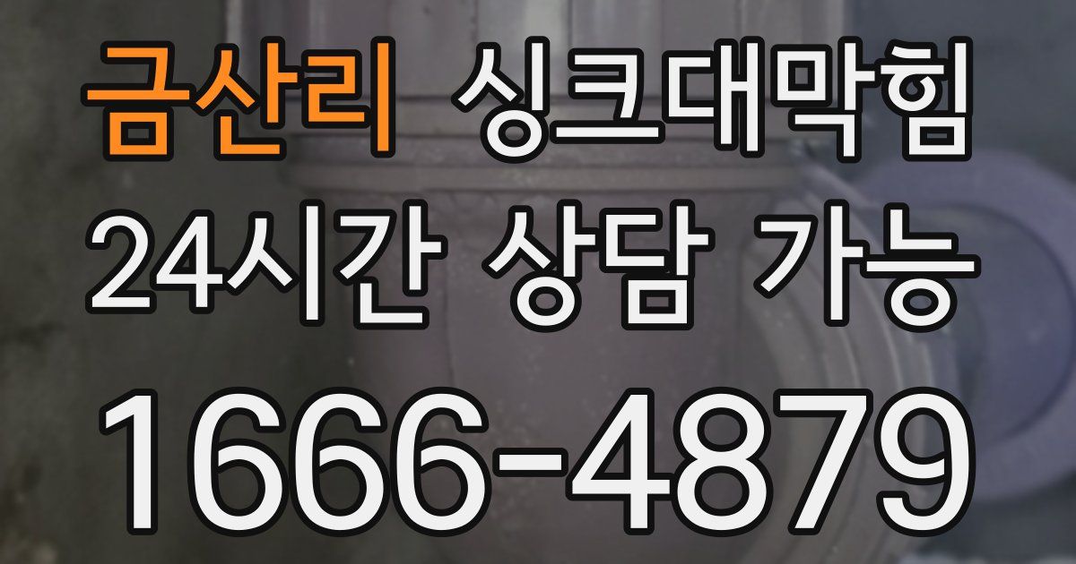 금산리 싱크대 뚫기