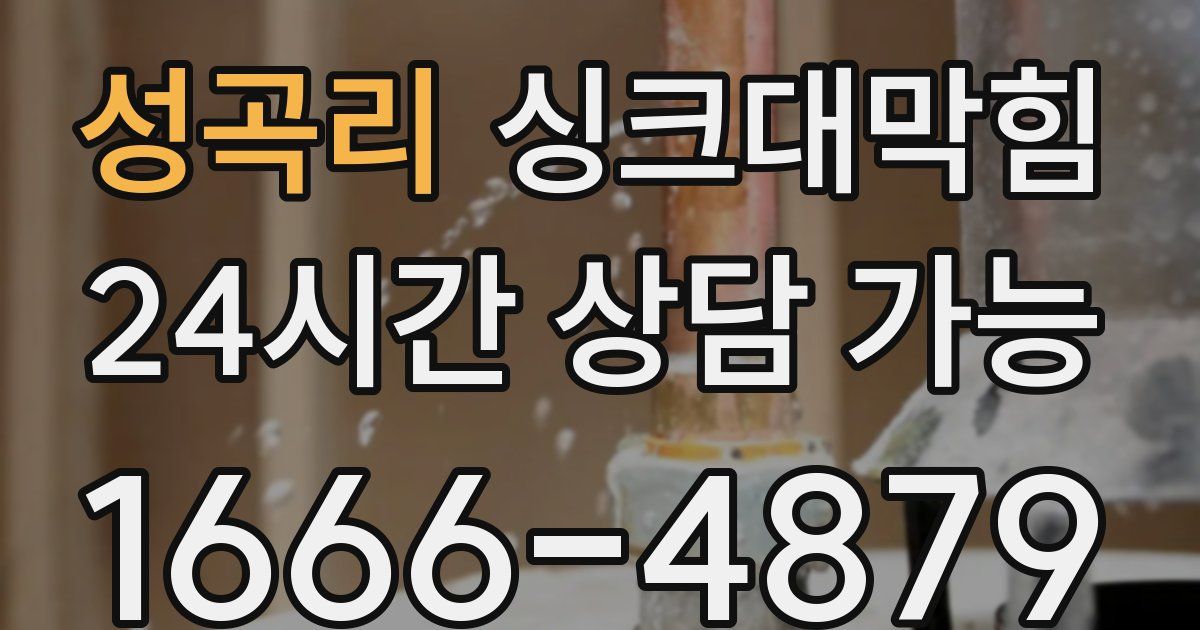 성곡리 싱크대 뚫기