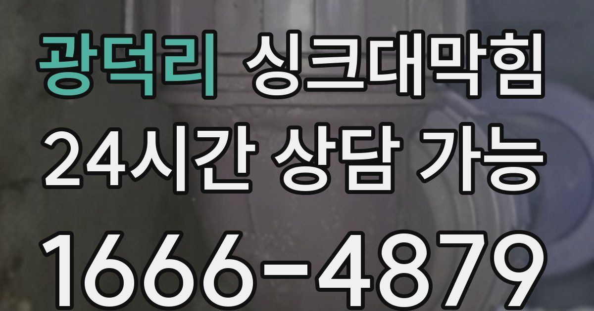 광덕리 싱크대 뚫기