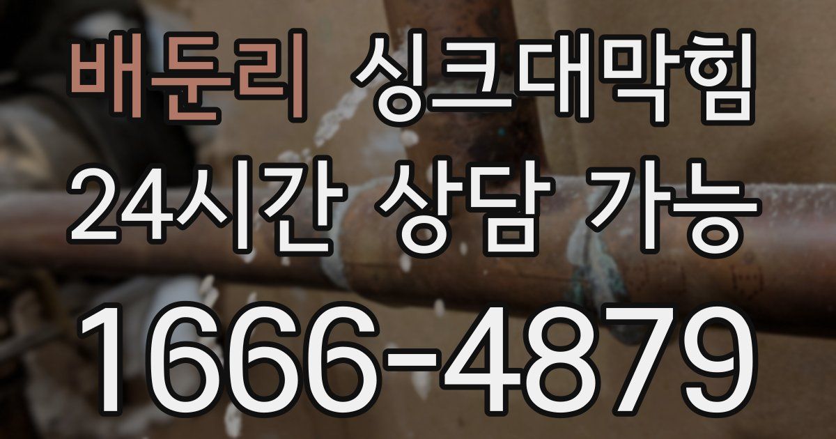 배둔리 싱크대 뚫기