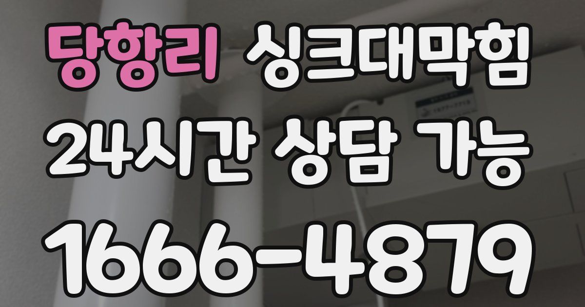 당항리 싱크대 뚫기