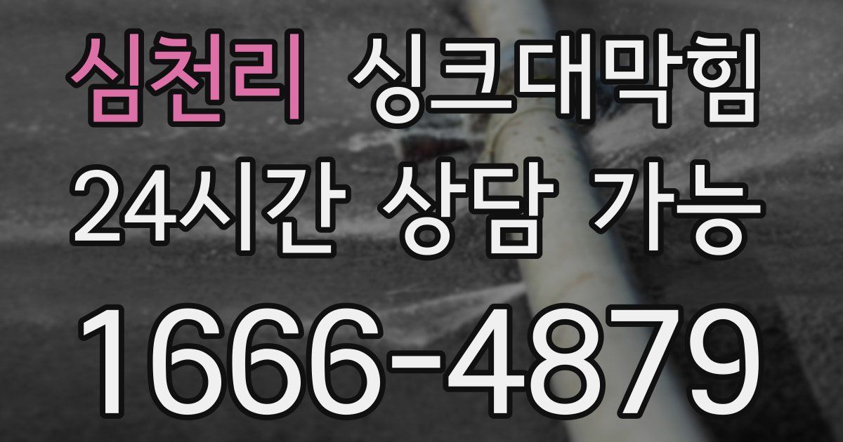 심천리 싱크대 뚫기