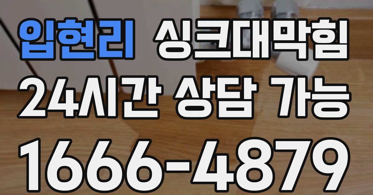 입현리 싱크대 뚫기