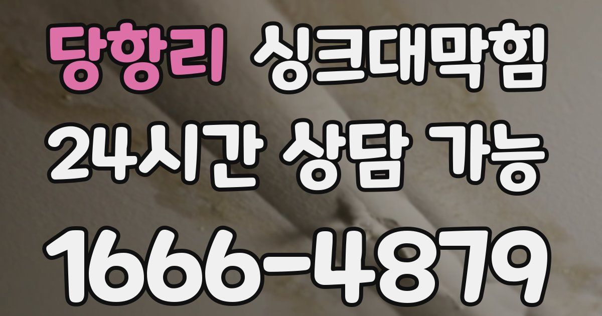 당항리 싱크대 뚫기