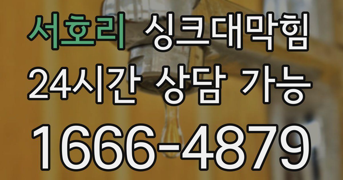 서호리 싱크대 뚫기