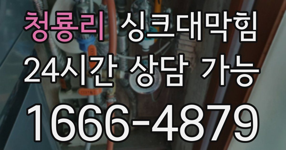 청룡리 싱크대 뚫기