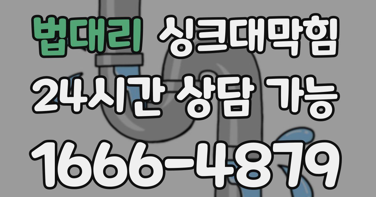 법대리 싱크대 뚫기