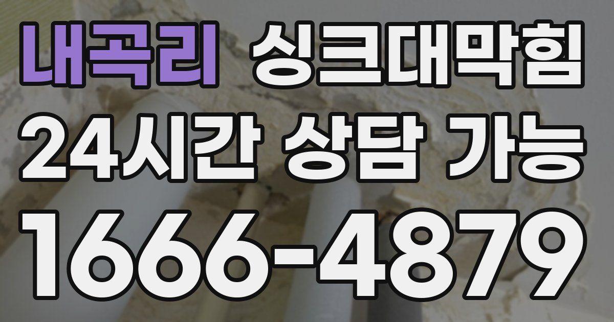 내곡리 싱크대 뚫기