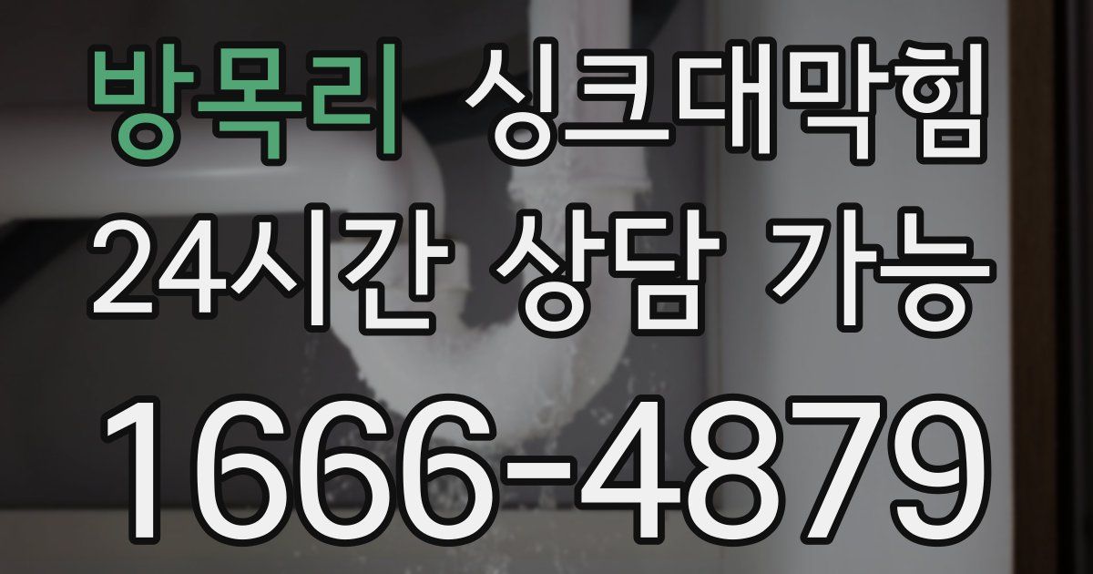 방목리 싱크대 뚫기