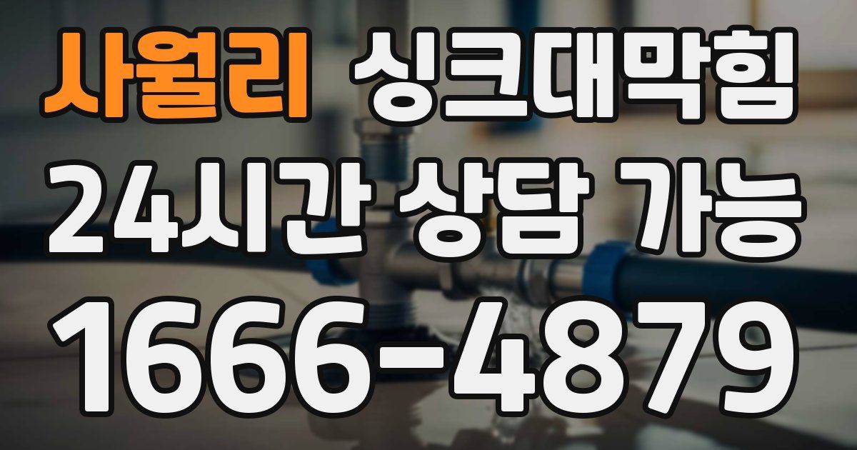 사월리 싱크대 뚫기