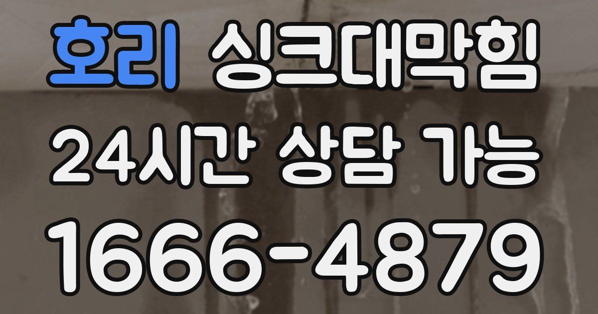 호리 싱크대 뚫기