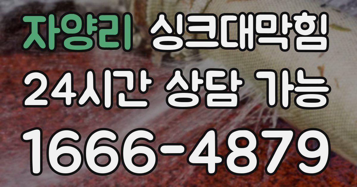 자양리 싱크대 뚫기