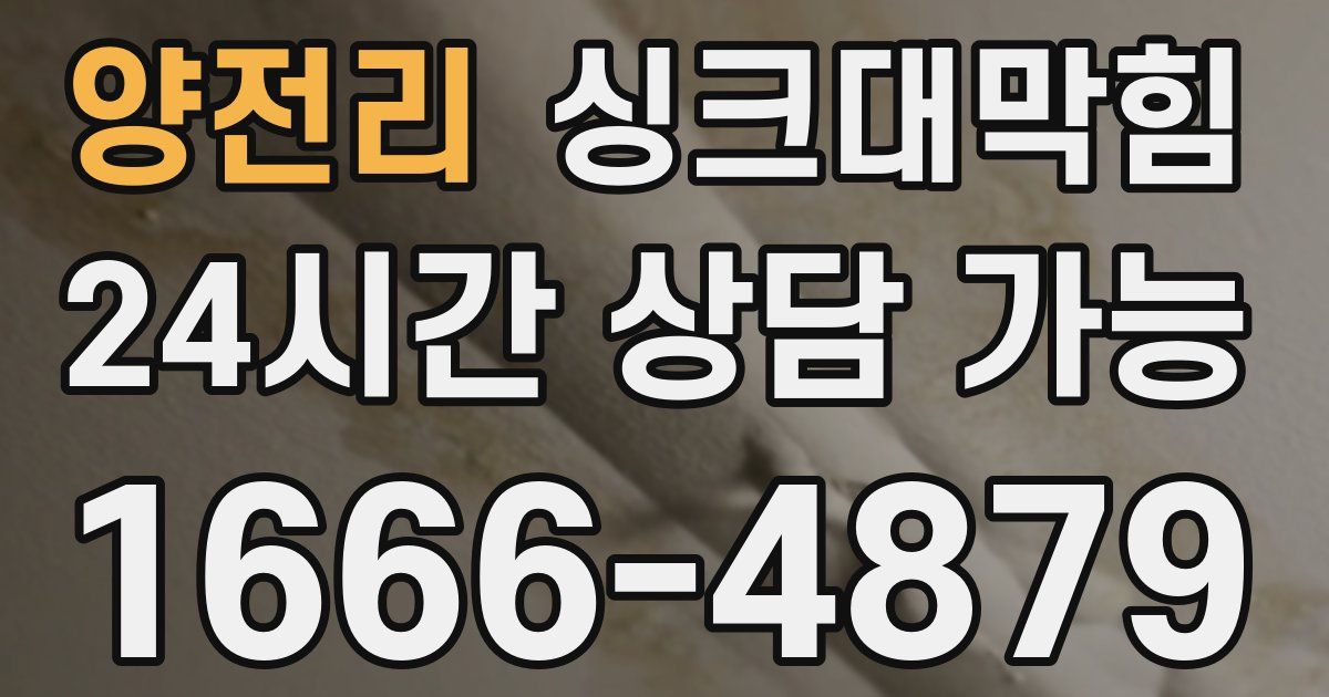 양전리 싱크대 뚫기