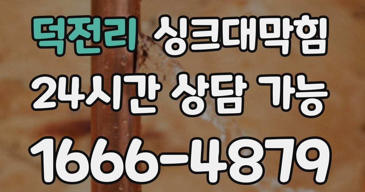 덕전리 싱크대 뚫기