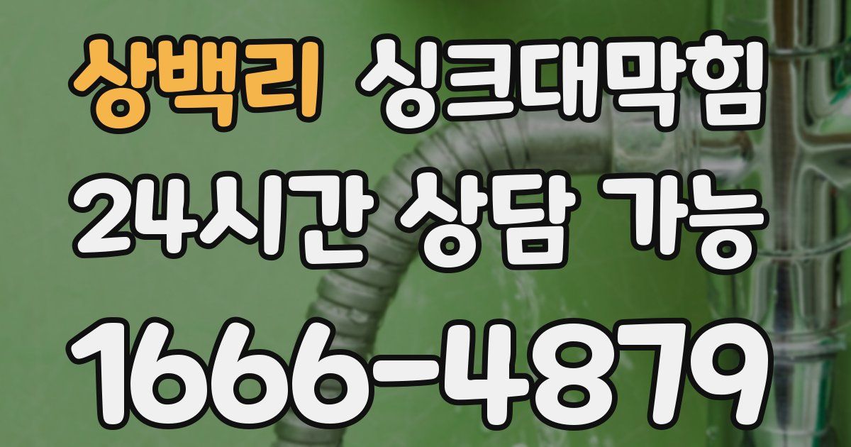 상백리 싱크대 뚫기