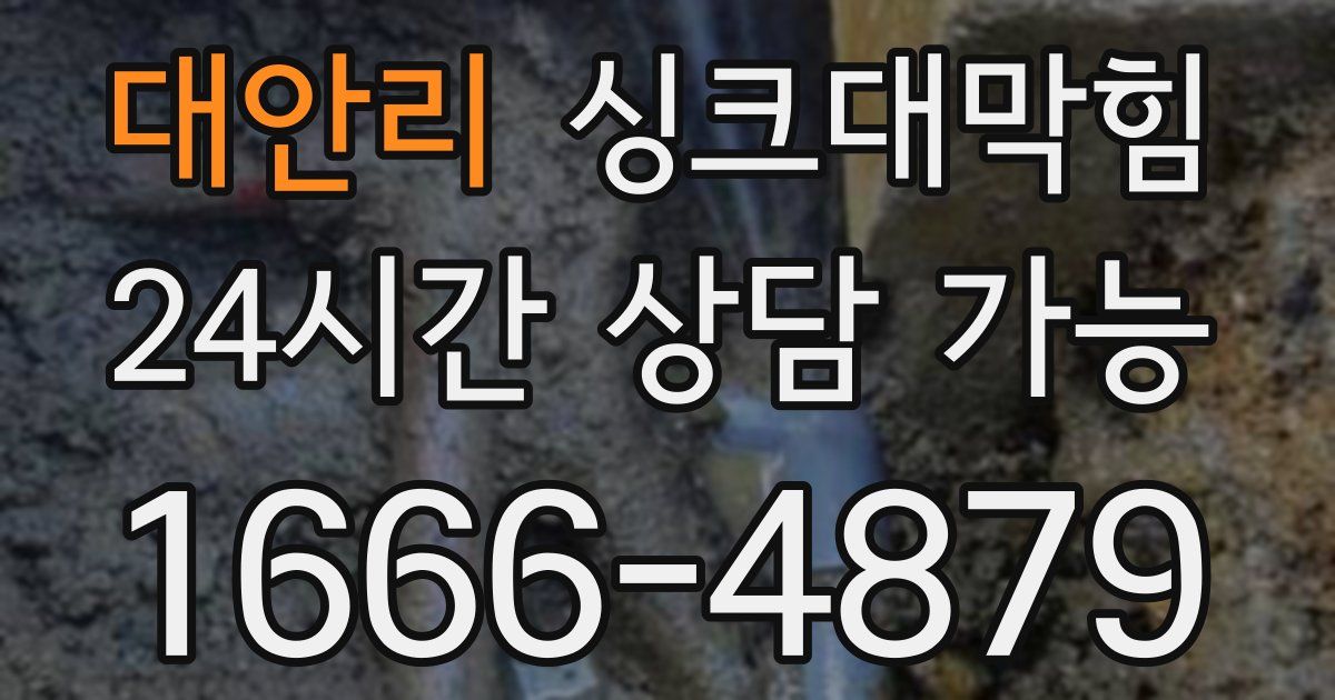 대안리 싱크대 뚫기